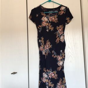 Navy Floral Maternity Dress